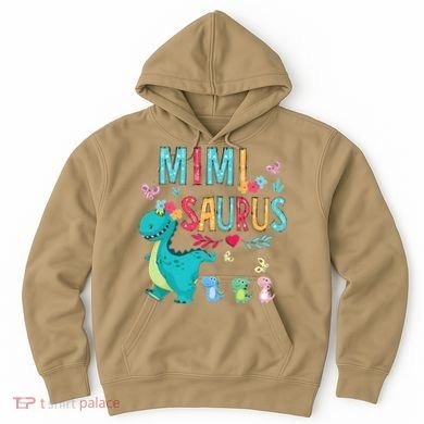 Cute Mimisaurus Flower Butterfly Dinosaur Mother's Day Hoodie