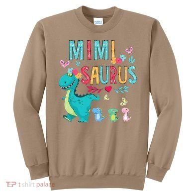 Cute Mimisaurus Flower Butterfly Dinosaur Mother's Day Sweatshirt