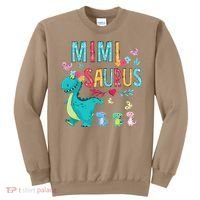 Cute Mimisaurus Flower Butterfly Dinosaur Mother's Day Sweatshirt thumb 0