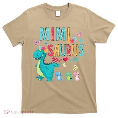 Cute Mimisaurus Flower Butterfly Dinosaur Mother's Day T-Shirt