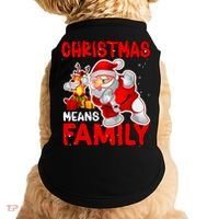 Christmas Means Family Santa Reindeer Doggie Tank thumb 0