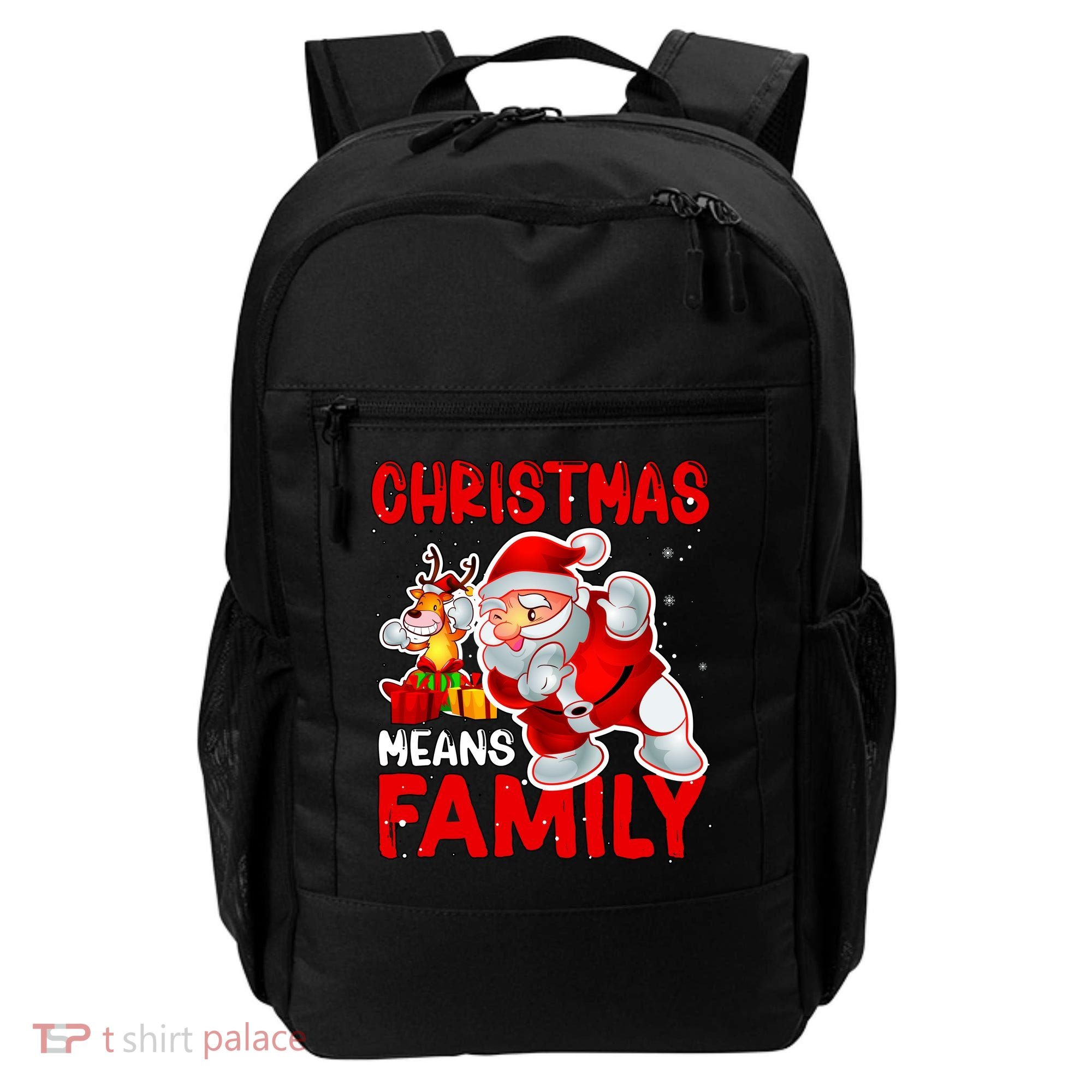 Christmas Means Family Santa Reindeer Backpack