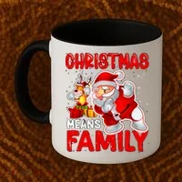 Christmas Means Family Santa Reindeer Coffee Mug thumb 2