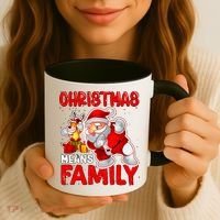 Christmas Means Family Santa Reindeer Coffee Mug thumb 3