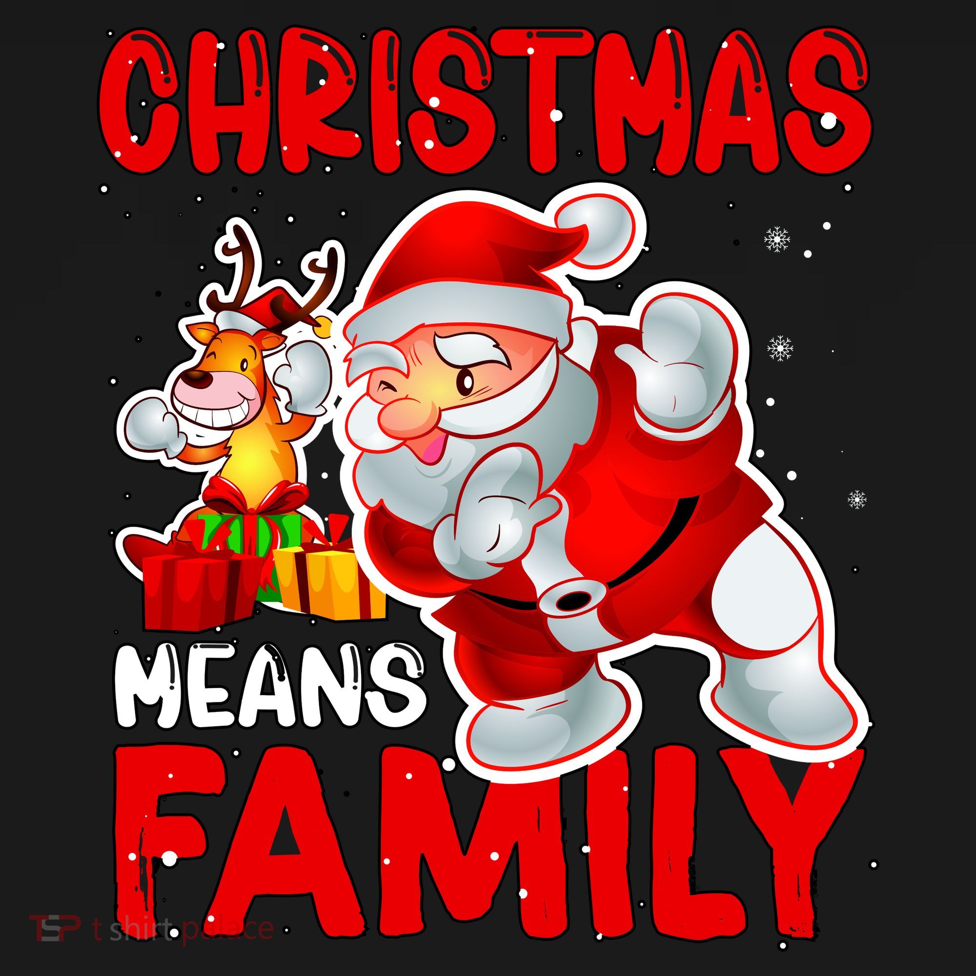 Christmas Means Family Santa Reindeer Women's Hoodie