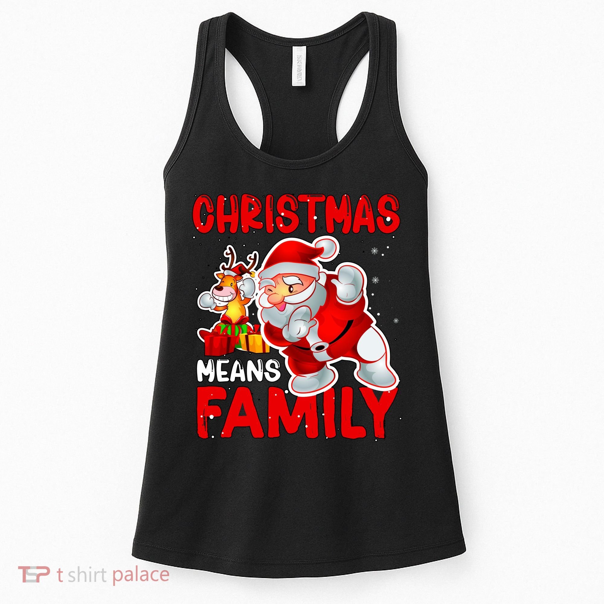 Christmas Means Family Santa Reindeer Women's Tank Top
