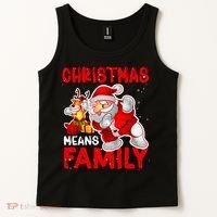 Christmas Means Family Santa Reindeer Tank Top thumb 2