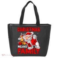 Christmas Means Family Santa Reindeer Tote Bag thumb 0