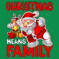 Christmas Means Family Santa Reindeer Long Sleeve Shirt thumb 2
