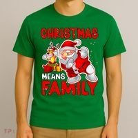 Christmas Means Family Santa Reindeer T-Shirt thumb 3