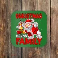 Christmas Means Family Santa Reindeer Coaster thumb 0