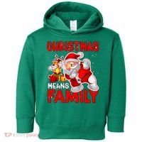 Christmas Means Family Santa Reindeer Toddler Hoodie thumb 0