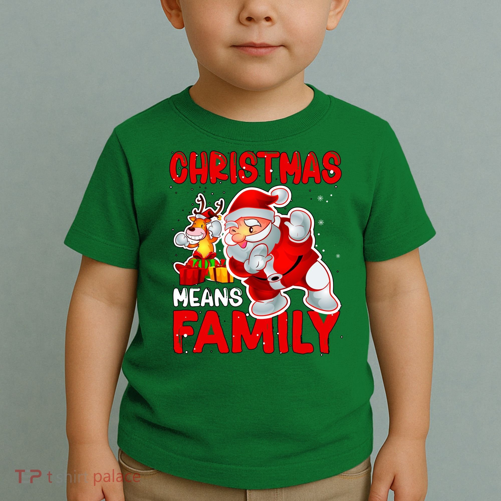 Christmas Means Family Santa Reindeer Toddler T-Shirt
