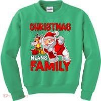 Christmas Means Family Santa Reindeer Kids Sweatshirt thumb 0