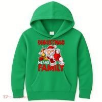 Christmas Means Family Santa Reindeer Kids Hoodie thumb 0