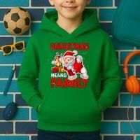 Christmas Means Family Santa Reindeer Kids Hoodie thumb 2
