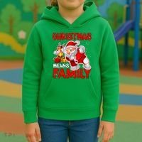 Christmas Means Family Santa Reindeer Kids Hoodie thumb 3
