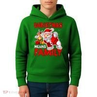 Christmas Means Family Santa Reindeer Kids Hoodie thumb 4