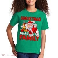 Christmas Means Family Santa Reindeer Kids T-Shirt thumb 2