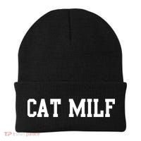 Cat Milf Funny Cat Mom Cat Lovers Cute Gift Beanie thumb 0