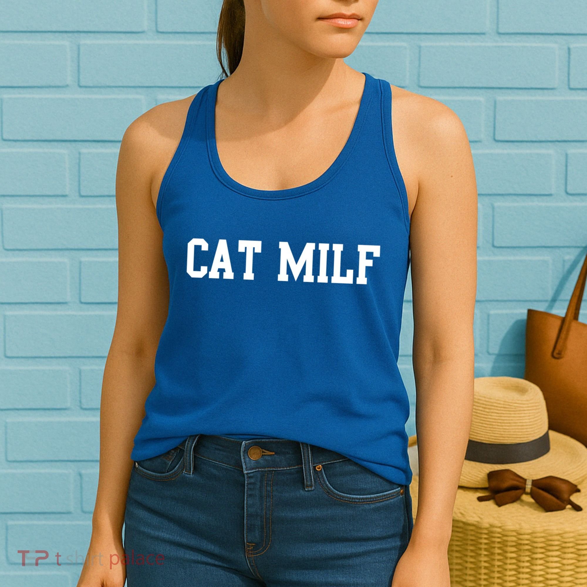 Cat Milf Funny Cat Mom Cat Lovers Cute Gift Women's Tank Top