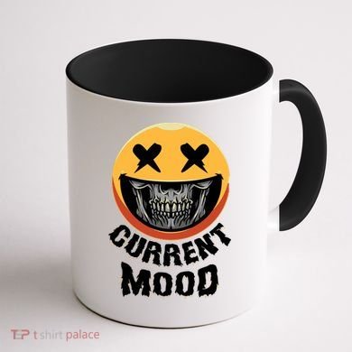 Current Mood Funny Halloween Skeleton Coffee Mug back