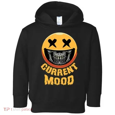 Current Mood Funny Halloween Skeleton Toddler Hoodie
