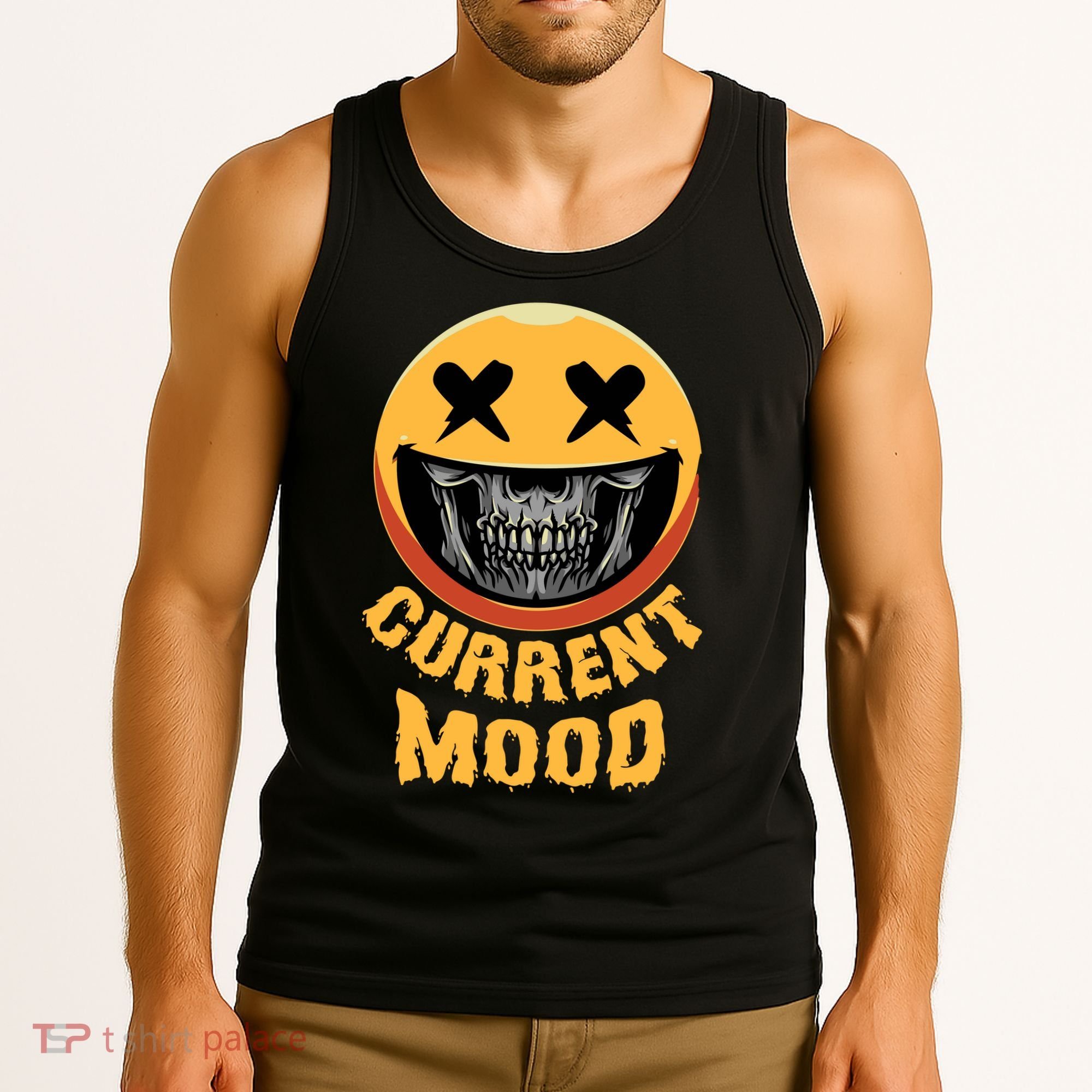 Current Mood Funny Halloween Skeleton Tank Top