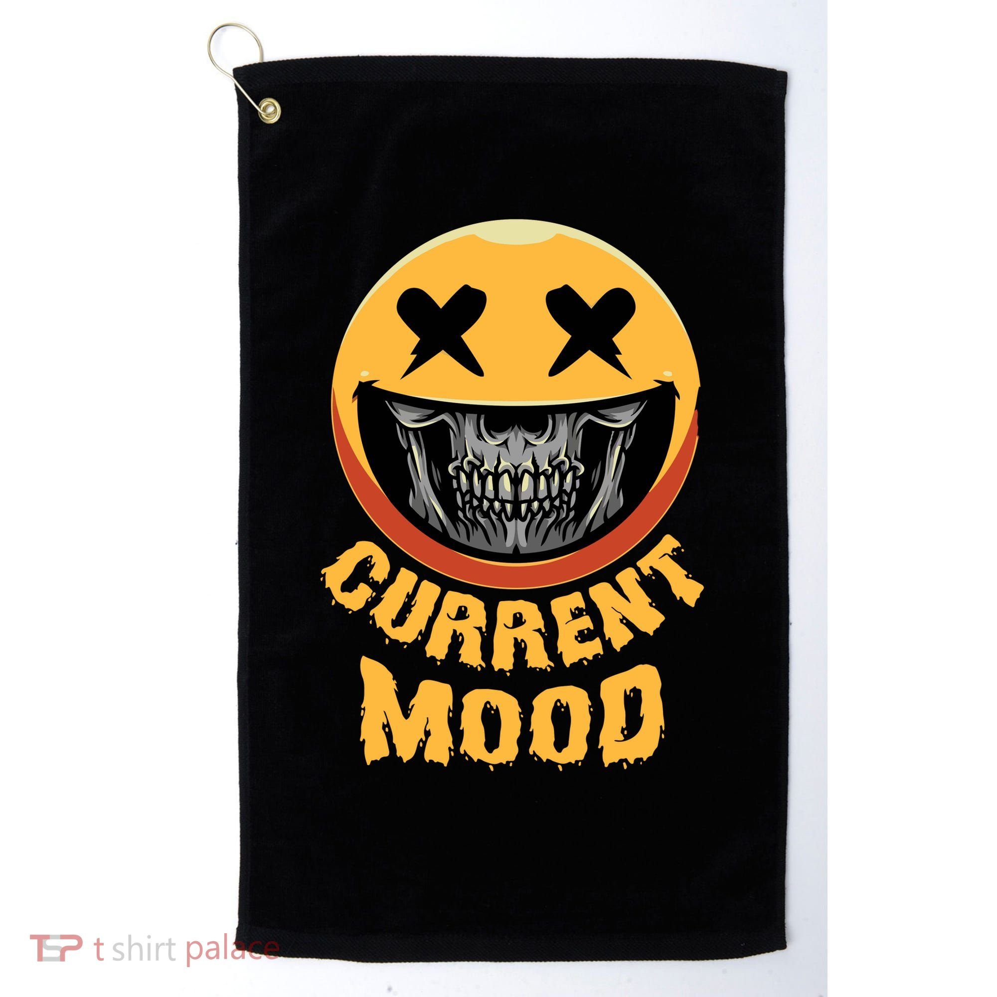 Current Mood Funny Halloween Skeleton Golf Towel