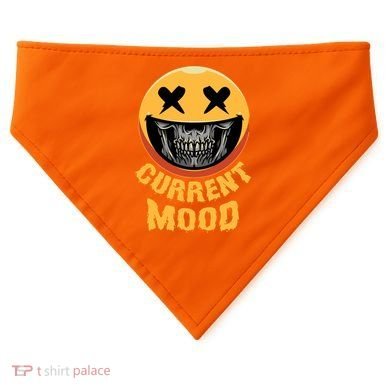 Current Mood Funny Halloween Skeleton USA-Made Doggie Bandana