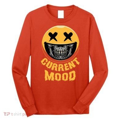 Current Mood Funny Halloween Skeleton Long Sleeve Shirt
