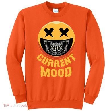 Current Mood Funny Halloween Skeleton Sweatshirt