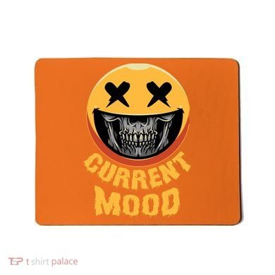 Current Mood Funny Halloween Skeleton Mousepad