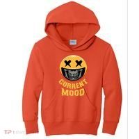 Current Mood Funny Halloween Skeleton Kids Hoodie thumb 0