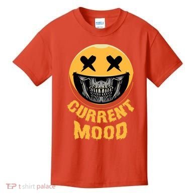 Current Mood Funny Halloween Skeleton Kids T-Shirt