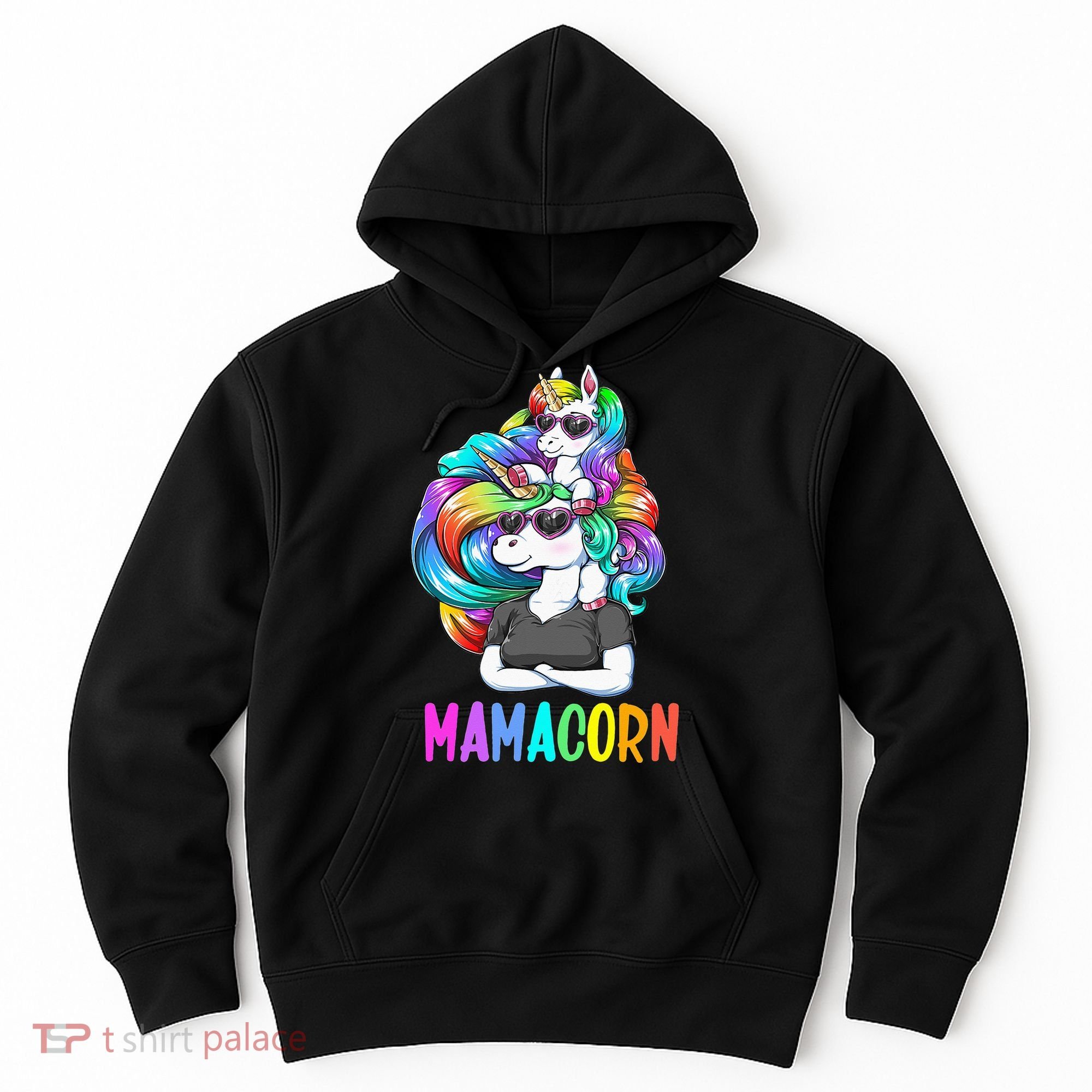 Cute Mamacorn Funny Unicorn Mothers Day Rainbow Hoodie