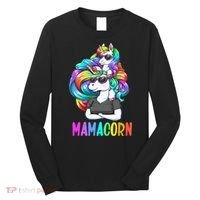 Cute Mamacorn Funny Unicorn Mothers Day Rainbow Long Sleeve Shirt thumb 0