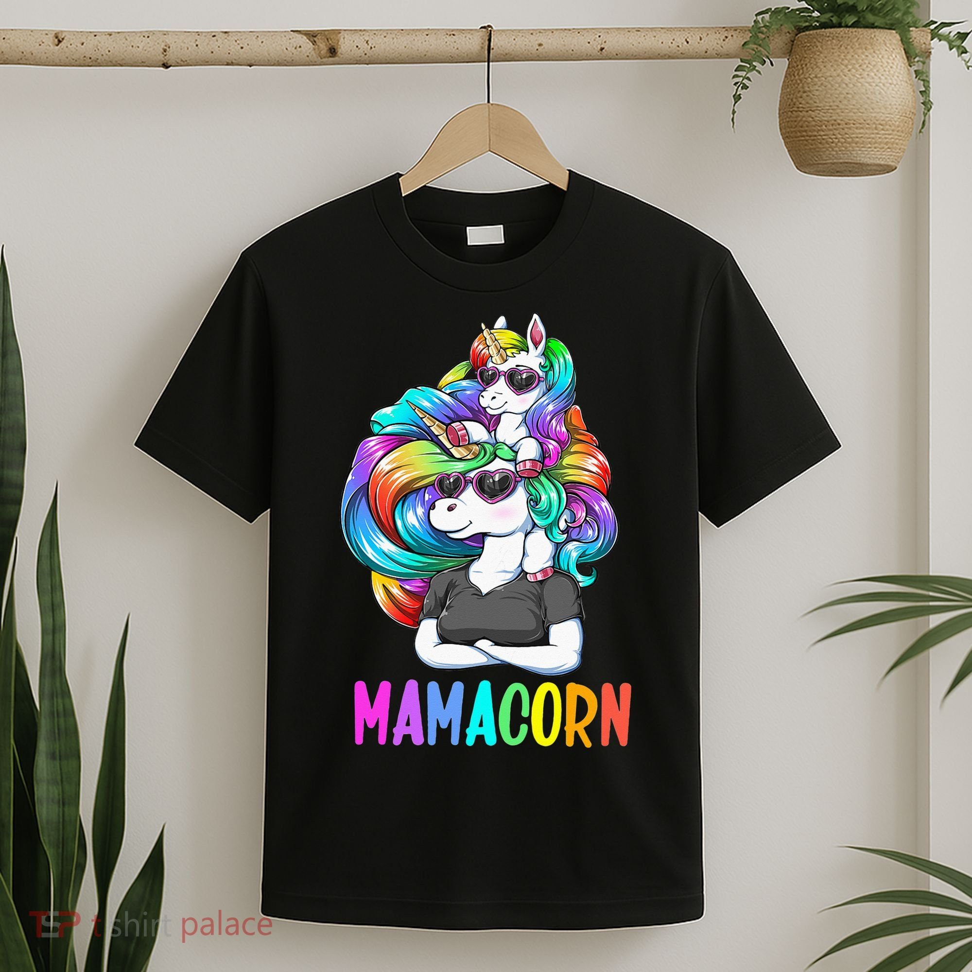 Cute Mamacorn Funny Unicorn Mothers Day Rainbow T-Shirt