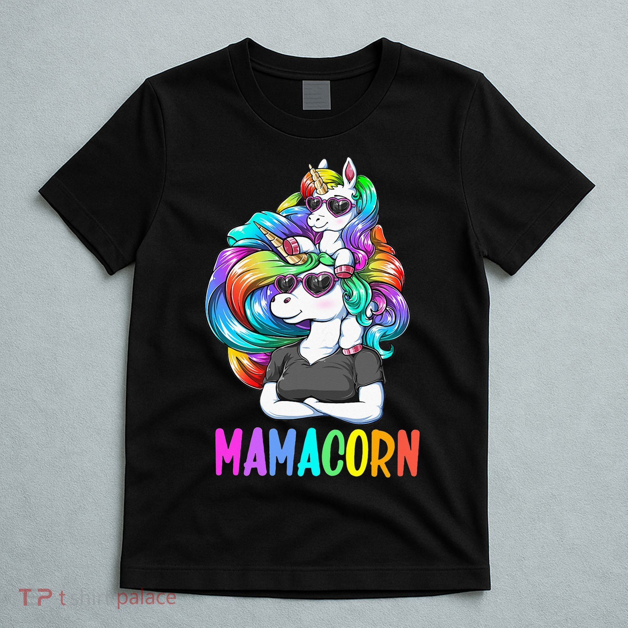 Cute Mamacorn Funny Unicorn Mothers Day Rainbow T-Shirt
