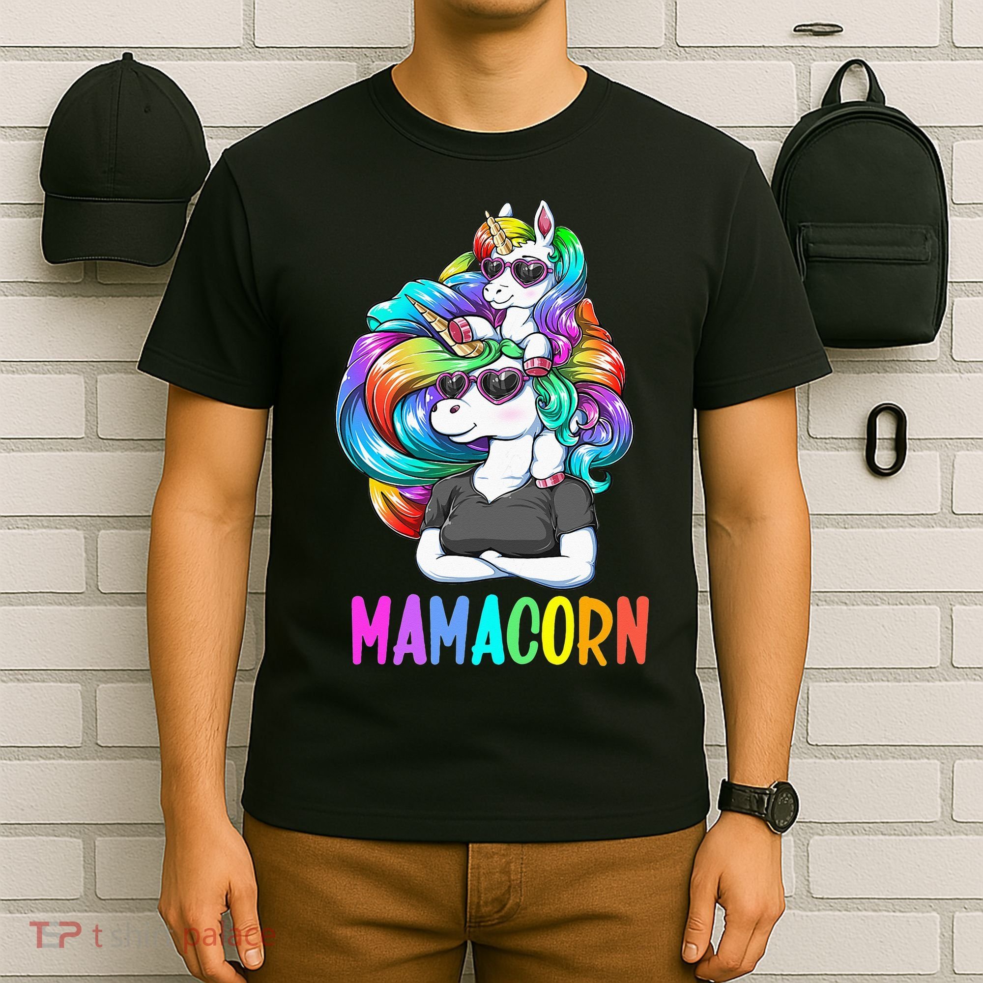 Cute Mamacorn Funny Unicorn Mothers Day Rainbow T-Shirt