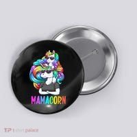Cute Mamacorn Funny Unicorn Mothers Day Rainbow Button thumb 0