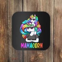 Cute Mamacorn Funny Unicorn Mothers Day Rainbow Coaster thumb 0