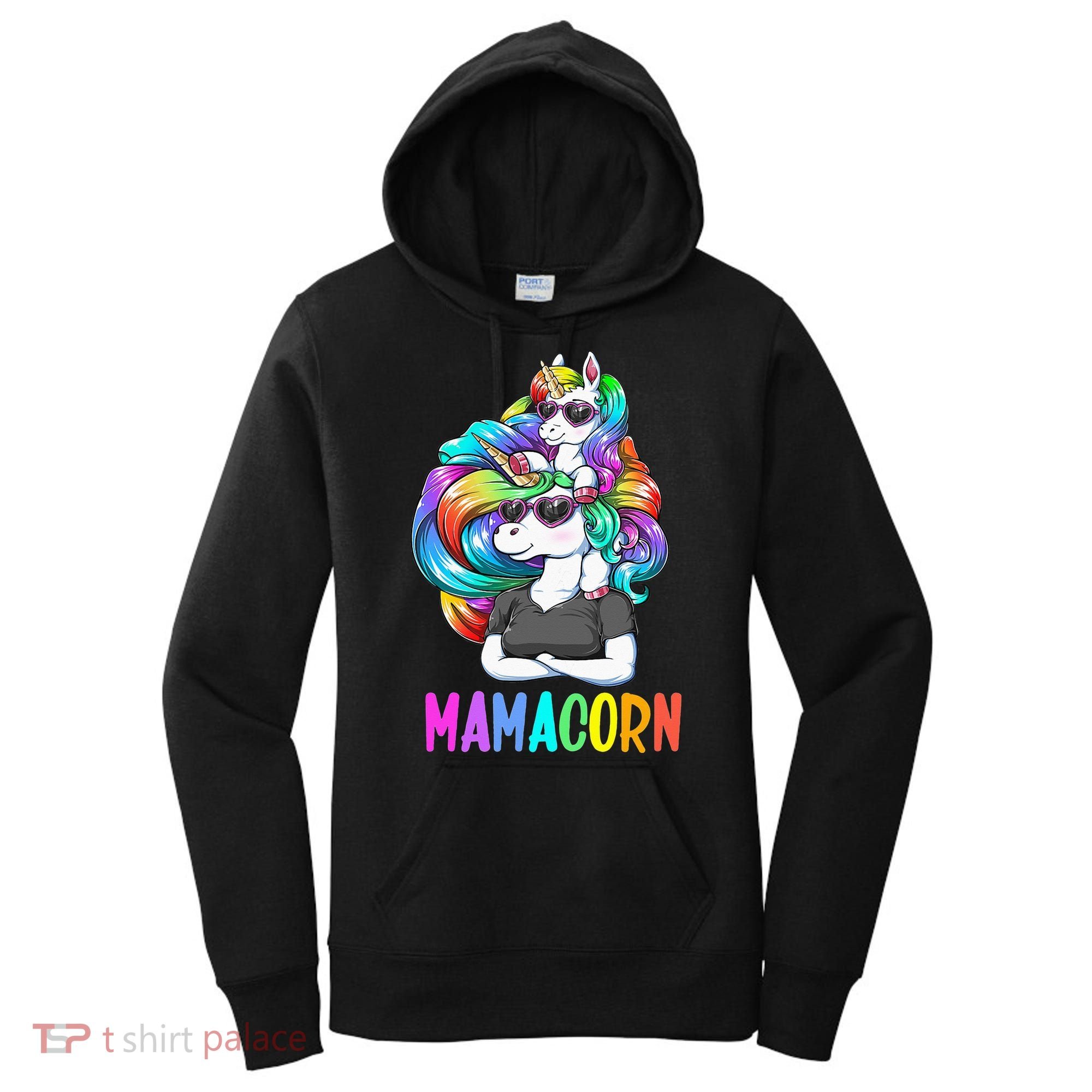 Cute Mamacorn Funny Unicorn Mothers Day Rainbow Women's Hoodie