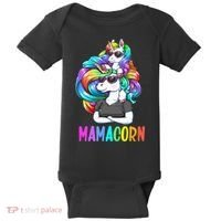 Cute Mamacorn Funny Unicorn Mothers Day Rainbow Baby Bodysuit thumb 0