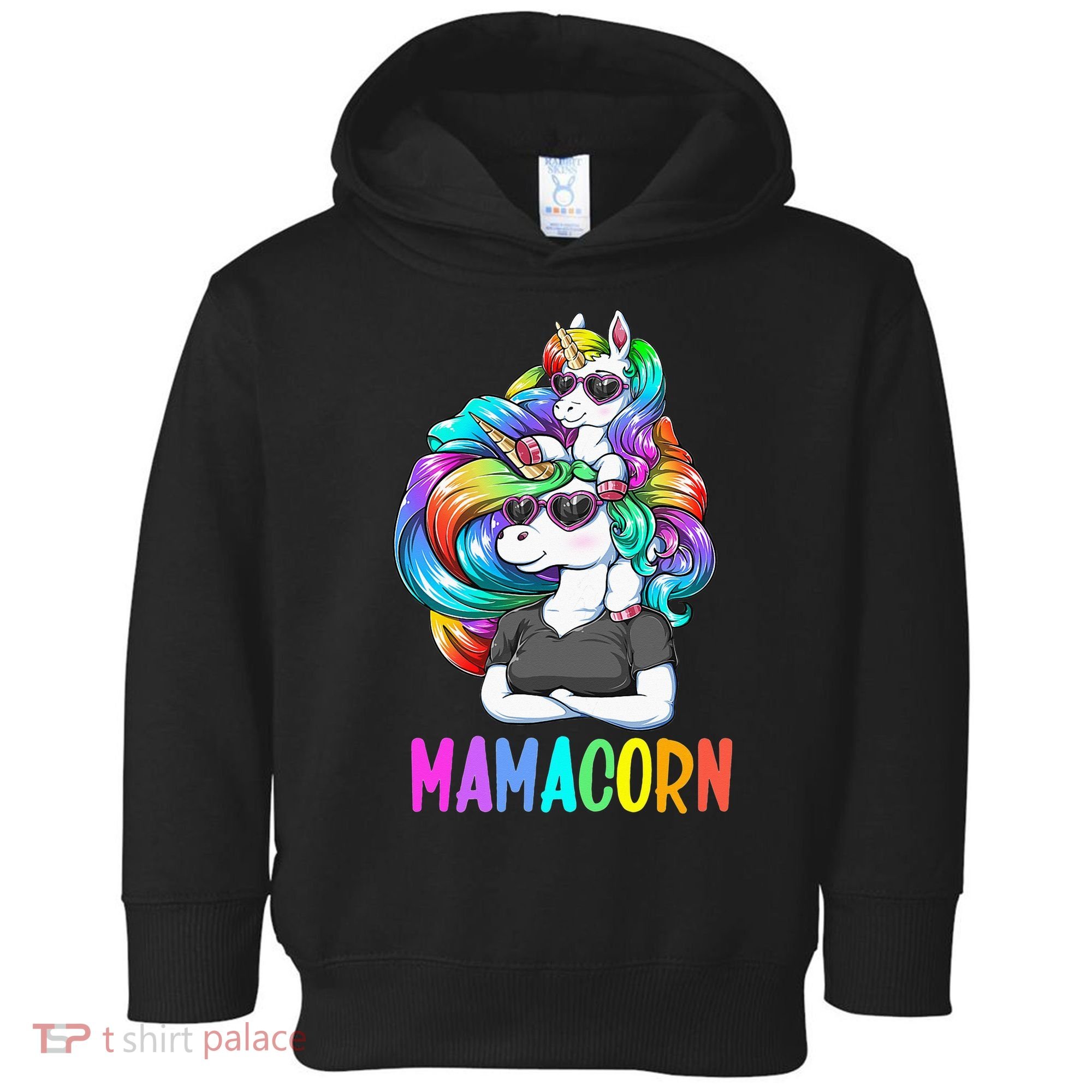 Cute Mamacorn Funny Unicorn Mothers Day Rainbow Toddler Hoodie