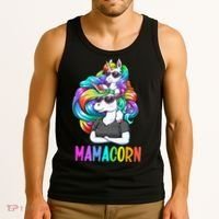 Cute Mamacorn Funny Unicorn Mothers Day Rainbow Tank Top thumb 3