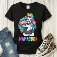 Cute Mamacorn Funny Unicorn Mothers Day Rainbow Women's T-Shirt thumb 3