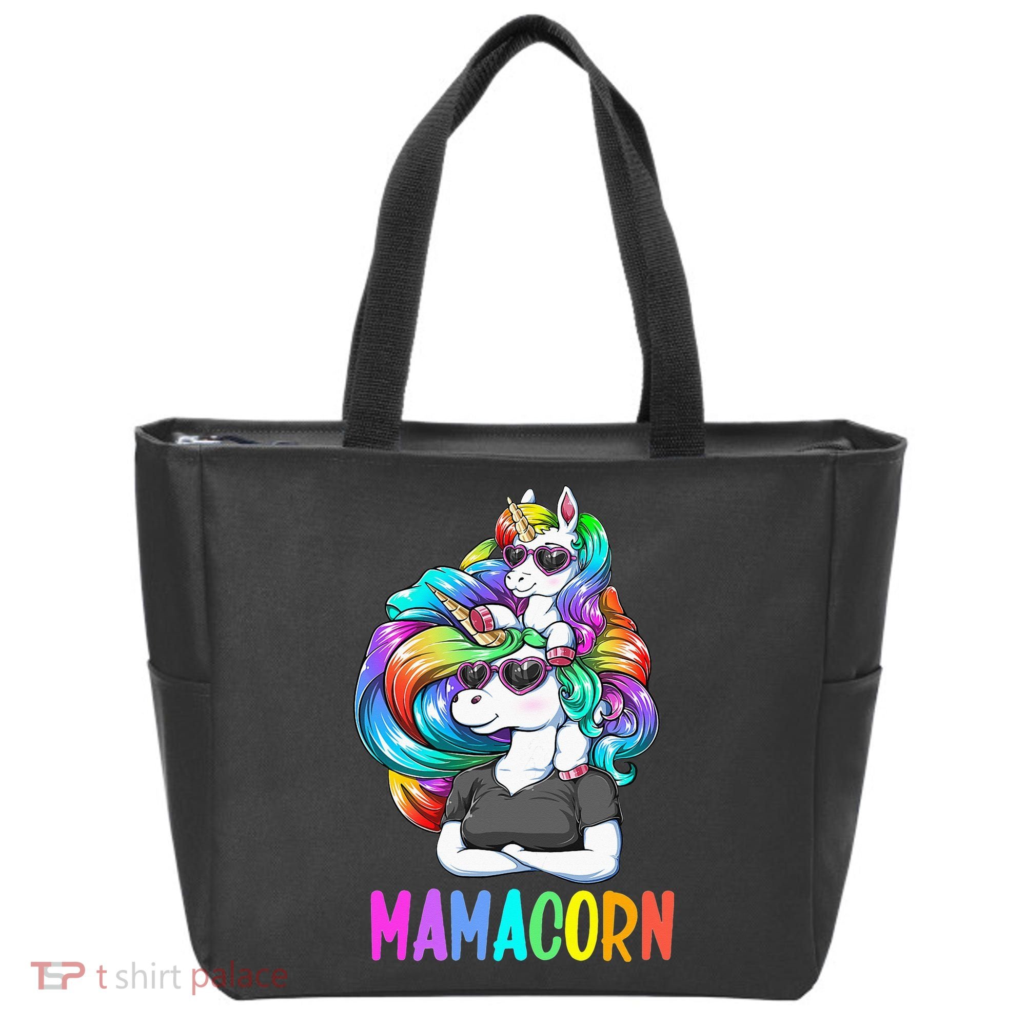 Cute Mamacorn Funny Unicorn Mothers Day Rainbow Tote Bag