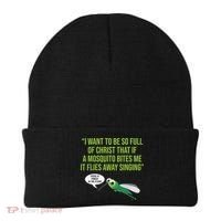 Christian Mosquito Funny Gag Jokes Religious Christian  Beanie thumb 0