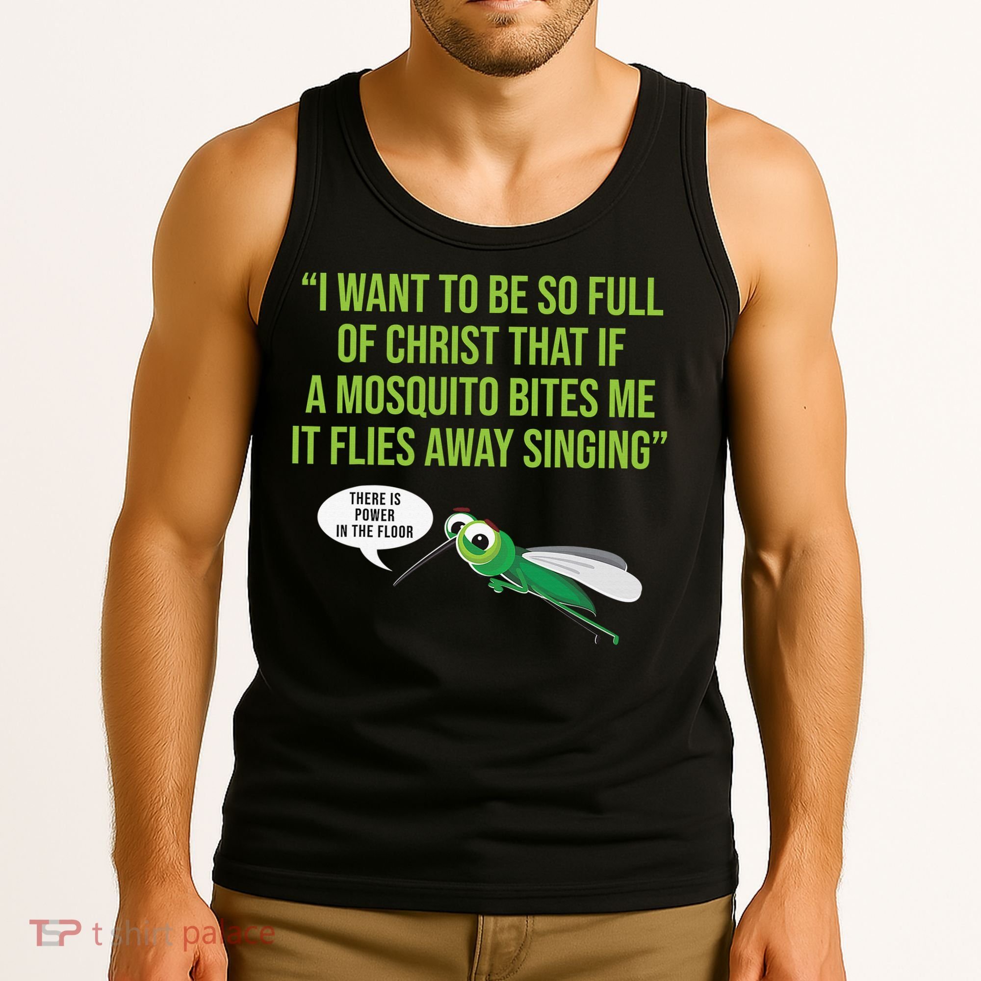Christian Mosquito Funny Gag Jokes Religious Christian  Tank Top